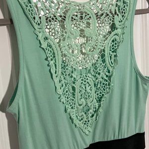 Mint & White "Belted" Summer Dress